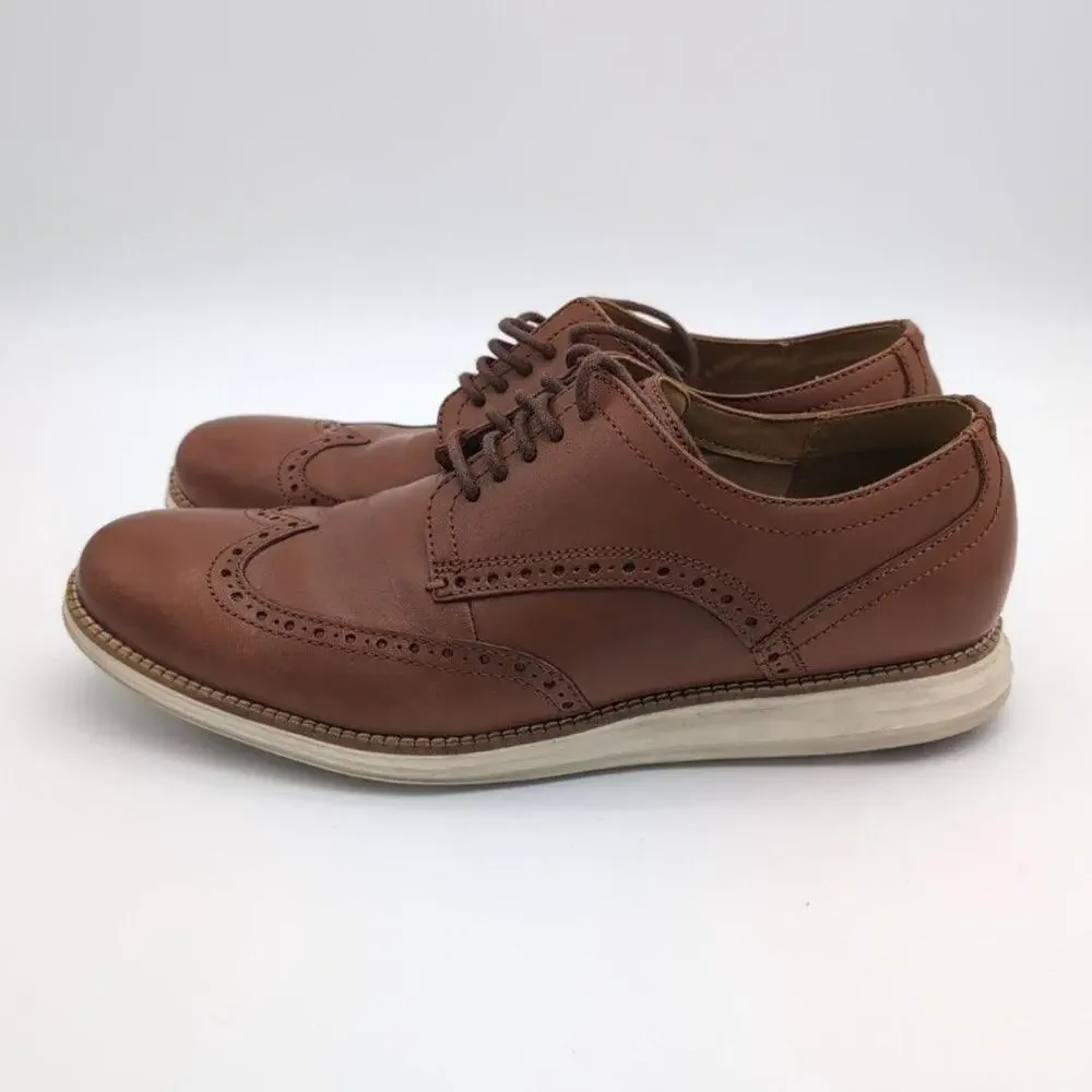 Cole Haan Shoes Mens 11 Brown Leather OriginalGrand Wingtip Brogue Oxford Dress